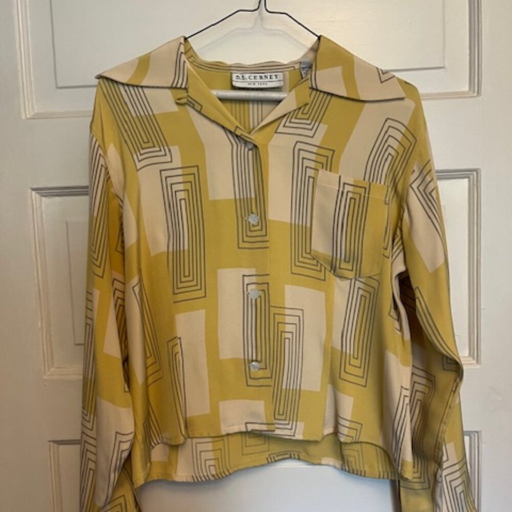 vintage D.L. Cerney designer silk blouse size M